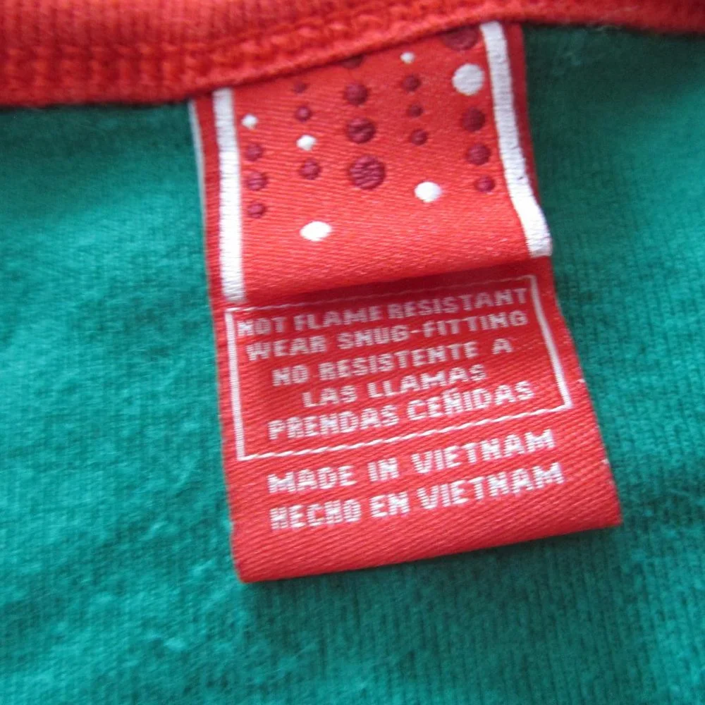 Christmas Pajama Shirt Youth Boys Size 12 Red Green Long Sleeve Pullover Holiday